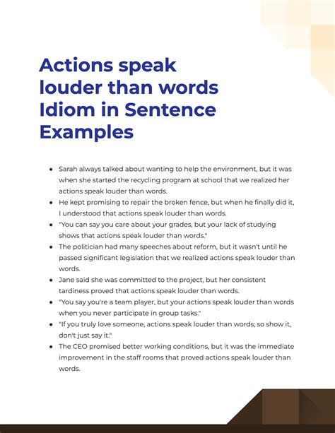 Actions speak louder than words Idiom - 19+ Examples, How to Use, PDF, Tips