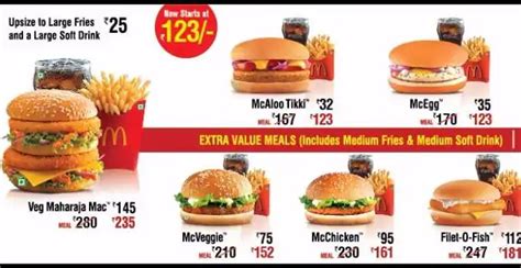 Menu at McDonald's, Kolkata, Mani Square Mall