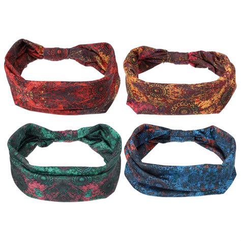 4pcs Wide Headbands Twisted Knot Wide Headbands Non-slip Headbands For ...
