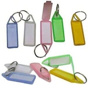 Universal Pack of 10 Assorted Multipurpose Tag Label Plastic Key Chain ...