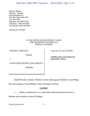 Fillable Online Wrongful Termination Complaint - ConocoPhillipsLawsuits ...