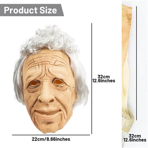 Buy PartyHop Old Man Mask Realistic Human Latex Full Head Mask for ...