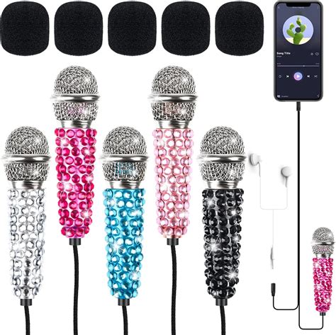 Amazon.com: 5PCS Mini Microphone Portable Vocal Instrument Tiny Phone ...