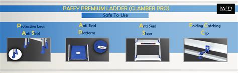 Paffy Premium Foldable Aluminium Step Ladder, Clamber Pro, 7 Steps ...