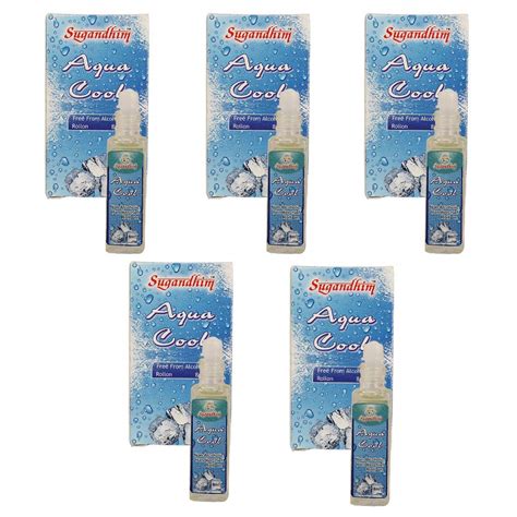 Sugandhim Roll On Attar Ittar Aqua Cool, 5 X 8Ml, Non Alcoholic ...