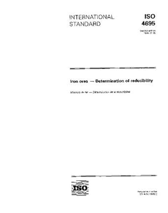 ISO 4695:1995, Iron ores - Determination of reducibility : Amazon.in: Books