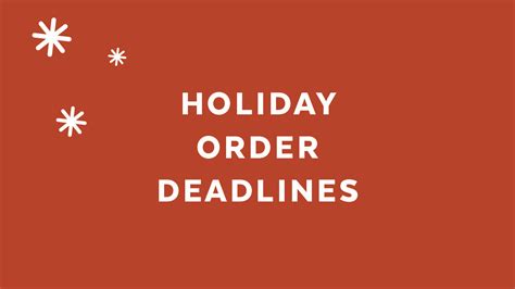 Holiday Order Deadlines HD Wallpaper Background Background