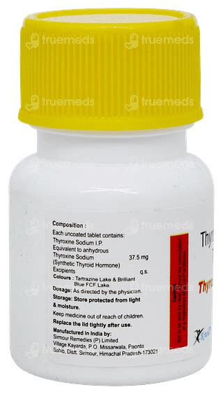 Thyroxinol 37.5 Tablet 120: Uses, Side Effects, Price & Substitutes