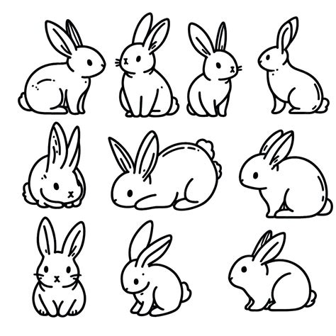Premium Vector | Free vector rabbit outline hand drawn illustration