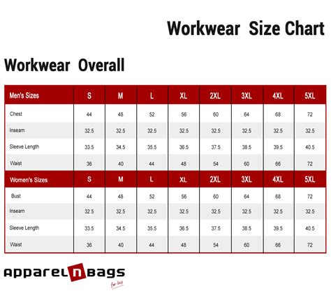Accurate Coverall & Overall Size Chart & Measurements Guide