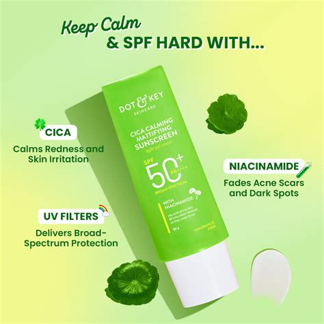 Cica & Niacinamide Mattifying Sunscreen SPF 50+ PA++++ – Dot & Key