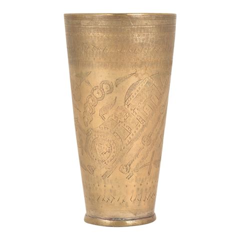 Indian Steam Engine Engraved Long Punjabi Lassi Glass