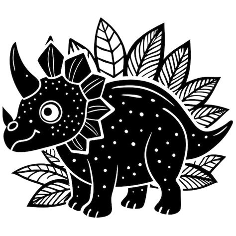 A black and white drawing of a dinosaur with a black tail | Premium AI ...