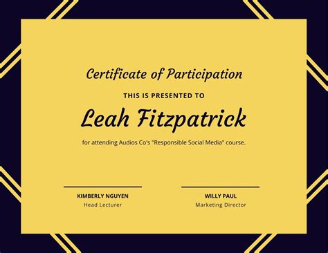 Free, printable custom participation certificate templates | Canva