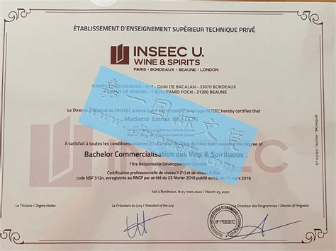 INSEEC高等商学院本科学历范本|补办法国INSEEC毕业证要多久