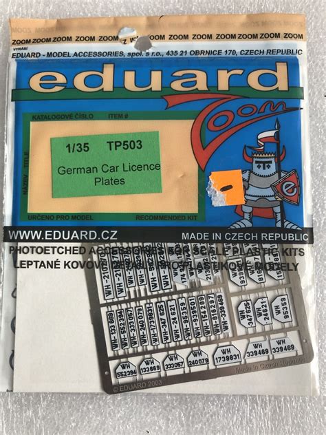 Eduard TP503 German Car License Plates- Wehrmacht Nummerschilder im ...
