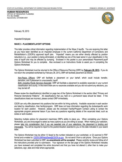 Cdcr Letter Of Instruction - Fill Online, Printable, Fillable, Blank ...