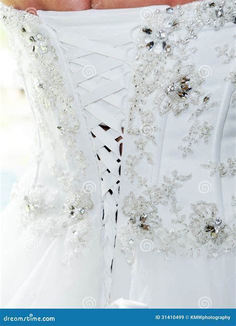 Brides dress back detail stock image. Image of fabric - 31410499