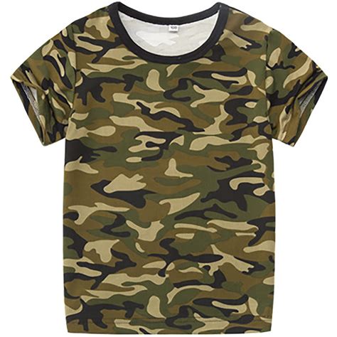 Boy Camouflagess T Shirt Camo Short Sleeve Tee Shirts For Boys Girls 2 14 Years Kids Undershirts ...