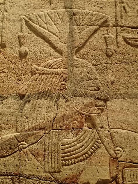 Closeup of relief on the Shrine of the 25th dynasty pharaoh and Kushite ...