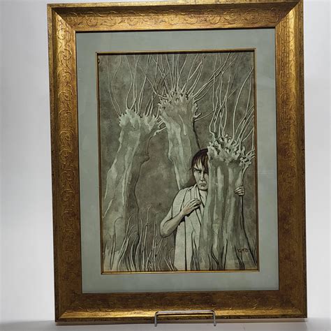 At Auction: Male Watercolor Based Upon Poem The Hound of Heaven by ...
