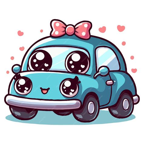 Premium Vector | Cute chibi car picture cartoon happy drawn characters high quality illustration