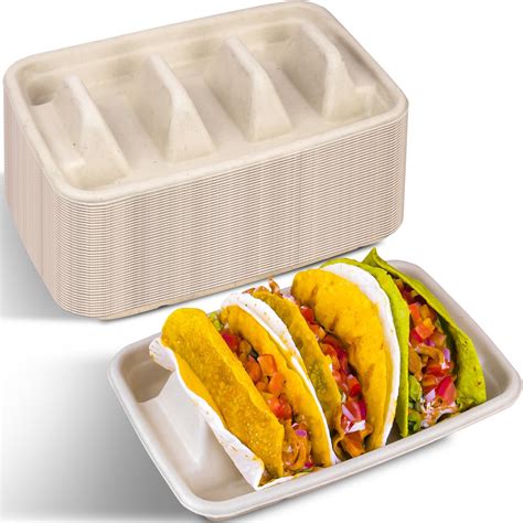 Amazon.com: Ginkgo 50 PCS Disposable Taco Holders for Party, Premium ...