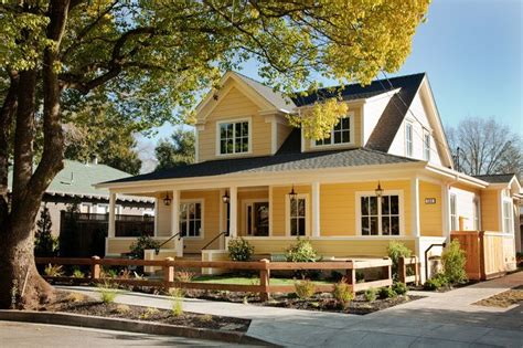 modern yellow house exterior