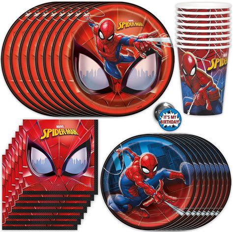 Amazon.com: Spiderman Birthday Party Supplies Set - Serves 16 Guests ...
