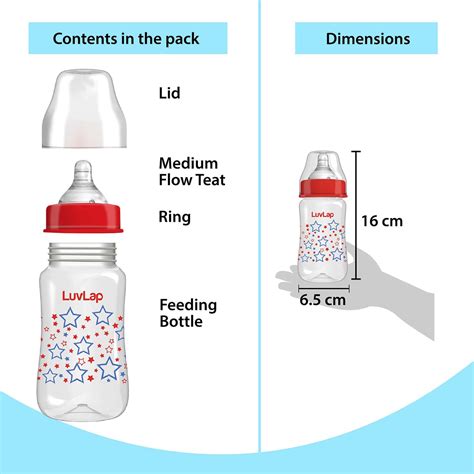 Buy LUVLAP ANTI-COLIC WIDE NECK NATURA FLO BABY FEEDING BOTTLE 250ML ...