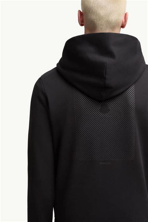 Black Tonal Back Logo Cotton Hoodie - Sweatshirts for Men | Moncler US