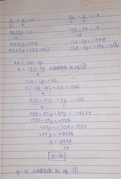 Please Do by SUBSTITUTION METHODclass 10 chapter 3 - Brainly.in