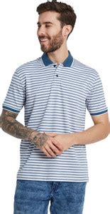 Octave Striped Men Polo Neck Blue T-Shirt - Buy Octave Striped Men Polo ...