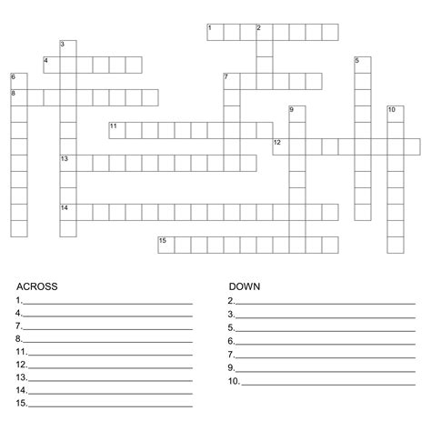 Crossword Puzzle Blank Template
