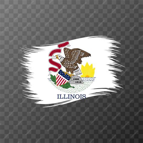 Premium Vector | Illinois state flag in brush style on transparent ...