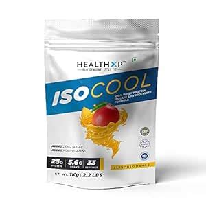 HealthXP Iso Cool 1Kg, 25g Protein, Whey Protein Isolate & Whey Protein ...