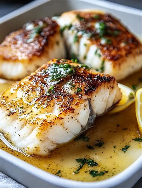 Melt-in-Your-Mouth Lemon Garlic Butter Cod with Crispy Skin
