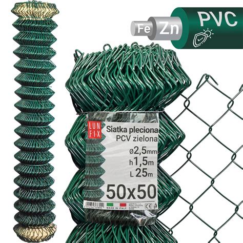 Siatka ogrodzeniowa 150cm ocynkowana powlekana PCV pleciona ZIELONA ...