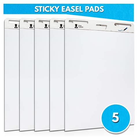 Buy Class Captain Sticky Easel Pad 25x30 Inches 25 Sheets/Pad - 5 Pack ...