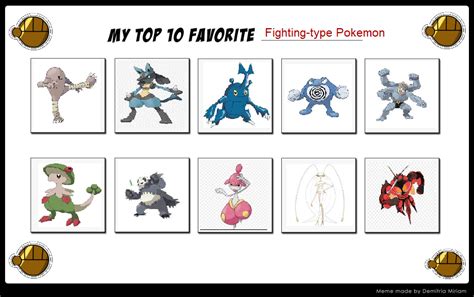 Top 10 favorite Fighting-type Pokemon by Rebelartist92 on DeviantArt
