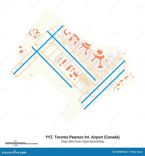 Map of Toronto Pearson International Airport. IATA-code YYZ Stock ...