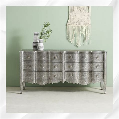 Jaden Antique Silver Metal Embossed 6 Drawer Chest – luxuryhandicrafts.in