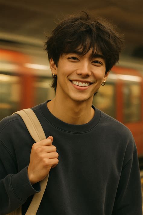 Asian Men’s Middle Part Hairstyle – Cozy Café Aesthetic | Asian men ...