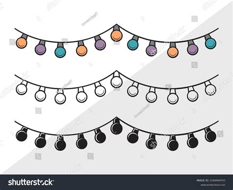 White String Lights Clipart