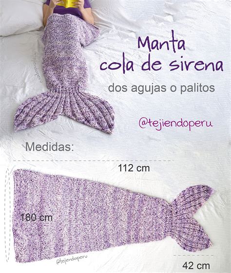 Manta o colcha cola de #sirena tejida a palitos o 2 agujas: paso a paso ...