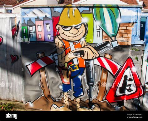 Graffiti image of roadworks Stock Photo - Alamy - illustration of john 19:26-27