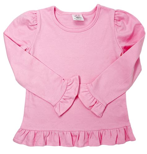 Girl's Long Sleeve RUFFLE Shirts – AJBLANKS