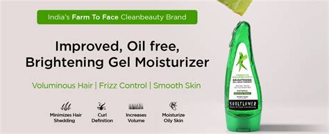 Soulflower Vitamin C Hyaluronic Acid Aloe Vera Tea Tree Gel for Hair ...