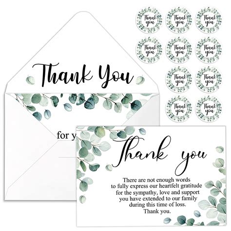 Buy 25 Pack Thank You Sympathy Cards Funeral Thank You Cards with ...