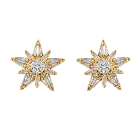 Sparkling Elegance Radiant Starburst American Diamond Stud Earrings ...